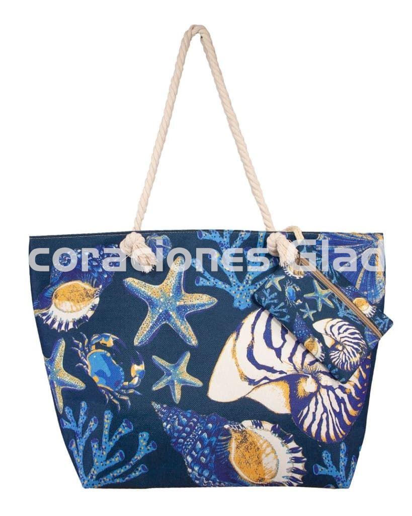 BOLSO PLAYA NAUTILUS AZUL OSCURO - Imagen 1