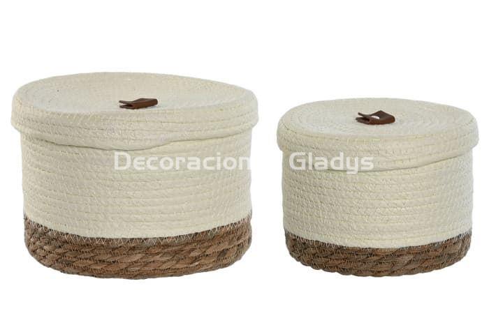 CESTA SET 2 FIBRA  CREMA - Imagen 1