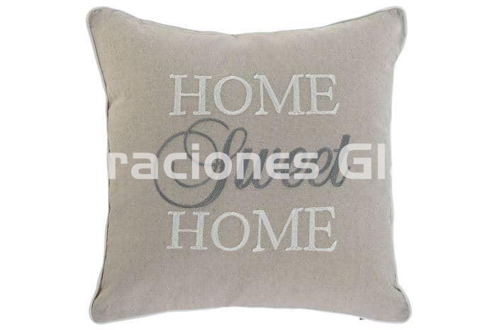 COJIN  BORDADO HOME BEIGE - Imagen 1