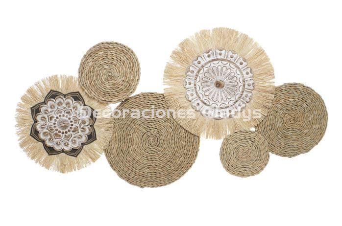 DECORACION PARED FIBRA METAL NATURAL - Imagen 1