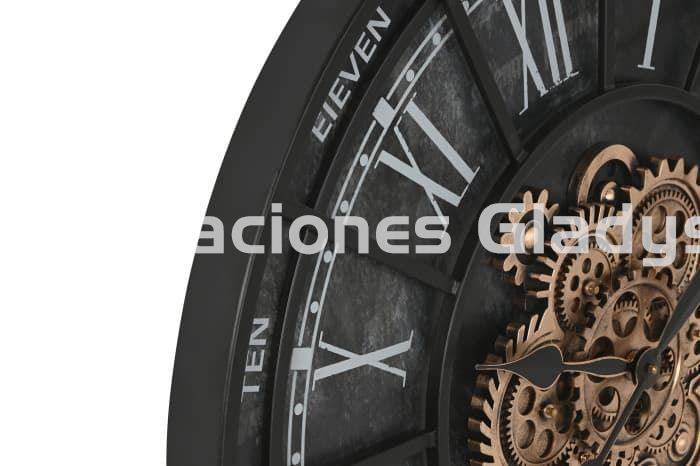 RELOJ PARED HIERRO MOVIMIENTO ENVEJECIDO - Imagen 2